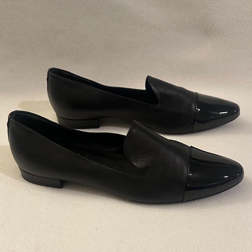AGL Glossy Toe Black Leather Loafers - Picture 5 of 5